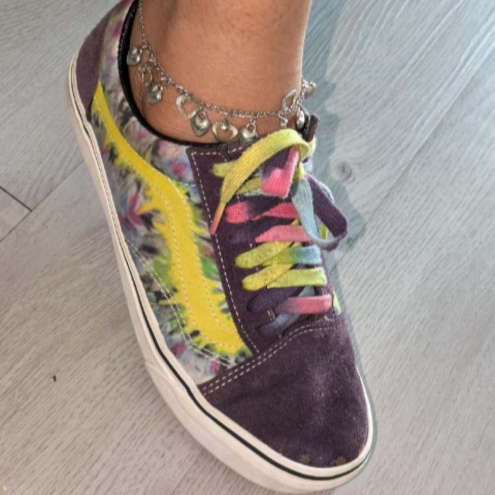 Tye dye Vans.A few flaws but still comfortable&in wearable condition .